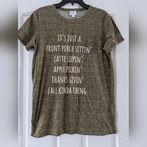 LuLaRoe Liv Olive Marled T-Shirt